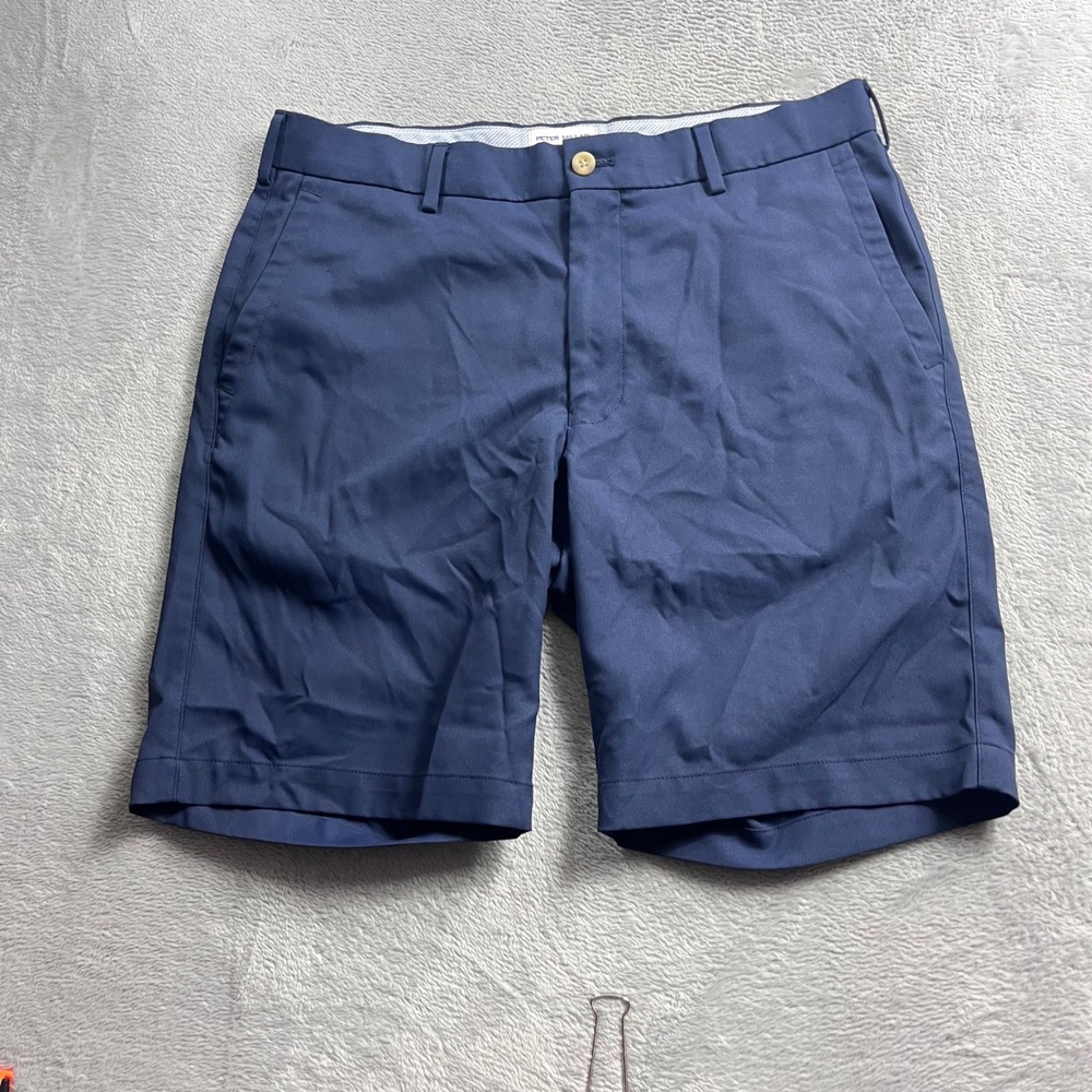 Peter Millar Salem Performance Golf Shorts Mens 32 Navy Blue 2AS6Y05 Flat Front